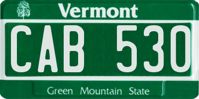 VT license plate CAB530