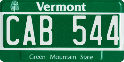 VT license plate CAB544