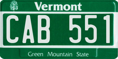 VT license plate CAB551