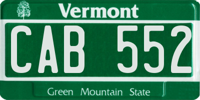 VT license plate CAB552
