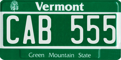 VT license plate CAB555