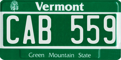 VT license plate CAB559