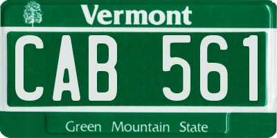 VT license plate CAB561