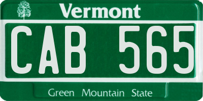 VT license plate CAB565