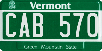 VT license plate CAB570