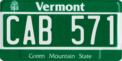VT license plate CAB571