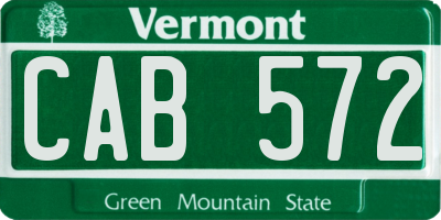 VT license plate CAB572