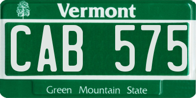 VT license plate CAB575