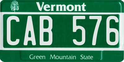 VT license plate CAB576