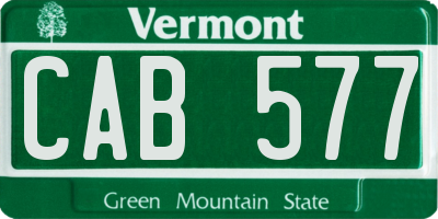 VT license plate CAB577