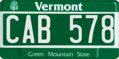 VT license plate CAB578