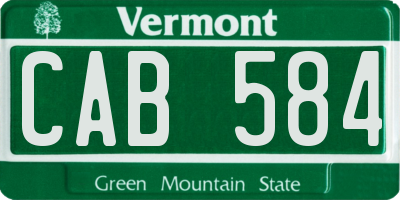 VT license plate CAB584