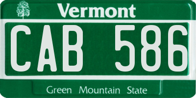 VT license plate CAB586