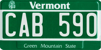 VT license plate CAB590