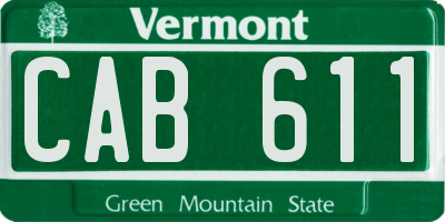 VT license plate CAB611