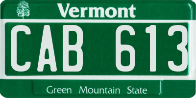 VT license plate CAB613