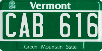 VT license plate CAB616