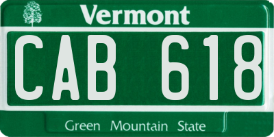 VT license plate CAB618