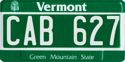 VT license plate CAB627