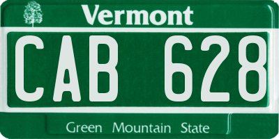 VT license plate CAB628