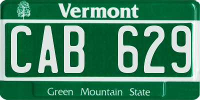VT license plate CAB629