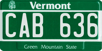 VT license plate CAB636