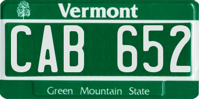 VT license plate CAB652