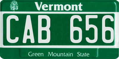 VT license plate CAB656