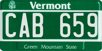 VT license plate CAB659