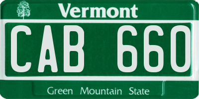 VT license plate CAB660