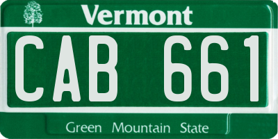 VT license plate CAB661