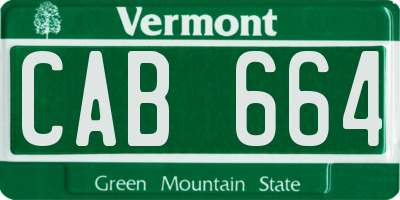 VT license plate CAB664