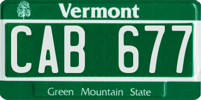 VT license plate CAB677