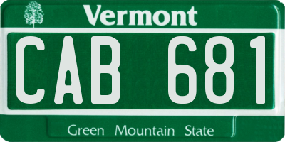 VT license plate CAB681