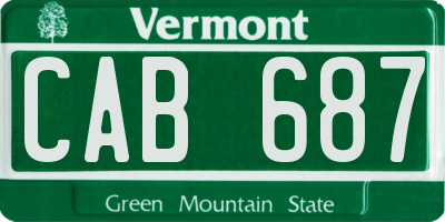 VT license plate CAB687