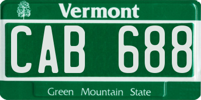 VT license plate CAB688