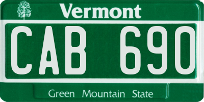 VT license plate CAB690