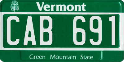VT license plate CAB691