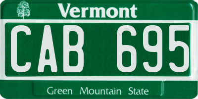 VT license plate CAB695