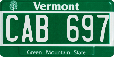 VT license plate CAB697