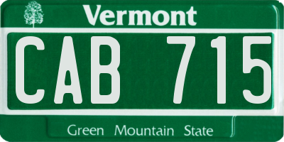 VT license plate CAB715