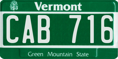 VT license plate CAB716