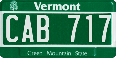 VT license plate CAB717