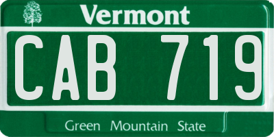VT license plate CAB719