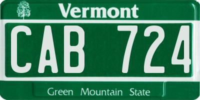 VT license plate CAB724