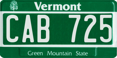 VT license plate CAB725