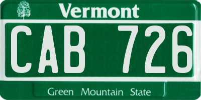 VT license plate CAB726