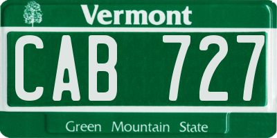 VT license plate CAB727