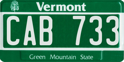 VT license plate CAB733