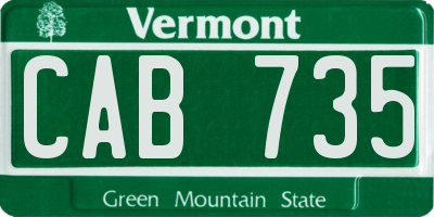 VT license plate CAB735